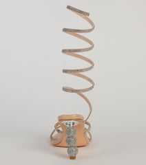 Take Notice Rhinestone Spiral Heels