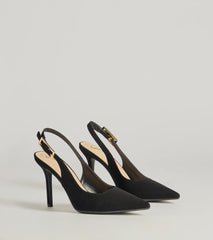 Classically Chic Buckle Slingback Pumps