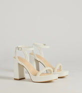 Another Status Faux Pearl Platform Heels