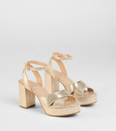 Special Surprise Criss Cross Platform Block Heels