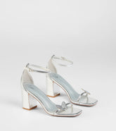 Fly Girl Butterfly Metallic Block Heels