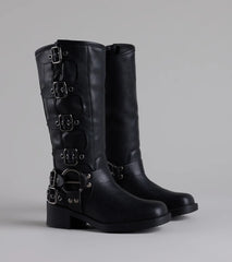 Totally Edgy Buckled Square Toe Boots