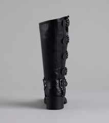Totally Edgy Buckled Square Toe Boots