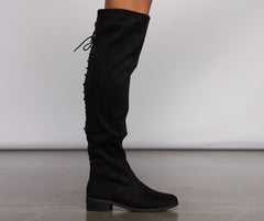 Fab and Chic Faux Suede Lace-Up Boots