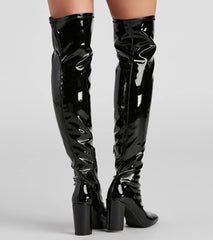 Sleek Vibes Only Thigh-High Boots