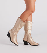 Western Glam Chrome Cowboy Boots