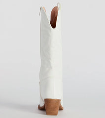 What A Beaut Faux Leather Cowboy Boots