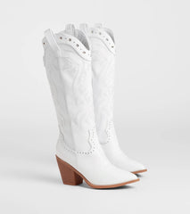Edgy Western Vibe Studded Cowboy Boots