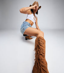 Fringe Worthy Cowboy Knee High Boots