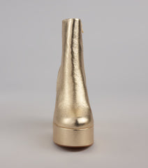 Disco Fever Metallic Platform Booties