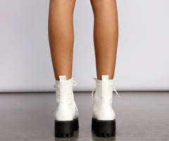 Add Some Edge Faux Leather Combat Boots