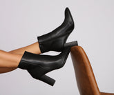 So Sleek Faux Leather Ankle Booties