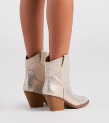 Glitzy Rhinestone Western Booties