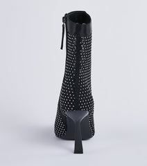 Party's Here Mesh Rhinestone Stiletto Booties