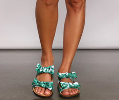 Hit The Tropics Double Strap Bow Sandals