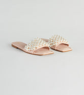 Hidden Treasure Faux Pearl Slide Sandals