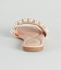 Hidden Treasure Faux Pearl Slide Sandals
