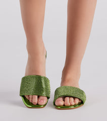 Magic In Metallic Rhinestone Sandals