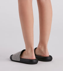 Luxe Lounge Rhinestone Strap Slides