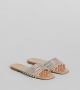 Glam Life Rhinestone Strappy Faux Leather Sandals