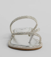 Bling It On Strappy Rhinestone Flat Sandals