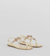 Sea Me Now Rhinestone Starfish Flat Sandals