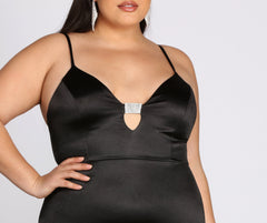 Plus Rhine It Up Satin Mini Dress