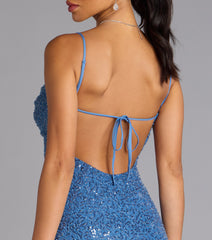 Adriana Sequin Tie-Back Mini Dress