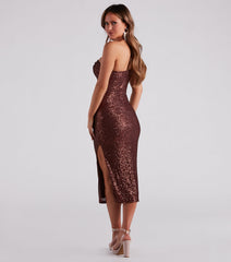 Stevie Formal Sequin Midi Dress