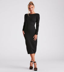 Melanie Backless Formal Midi Dress