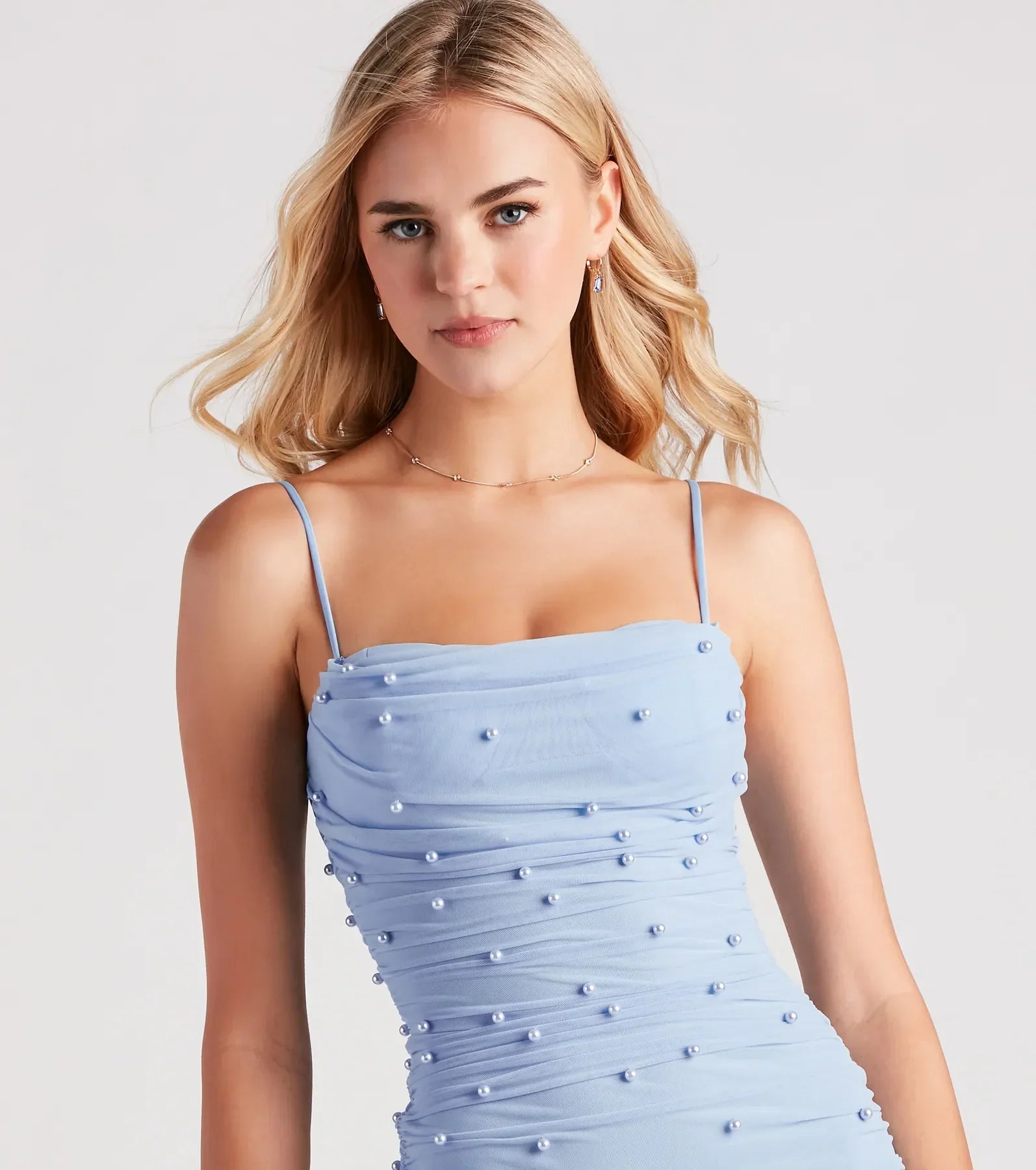 Kristen Faux Pearl Mini Party Dress