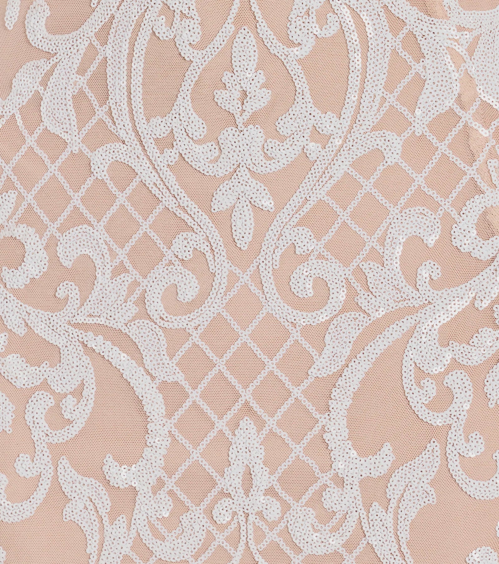 Krissy Formal Sequin Scroll Corset Midi Dress