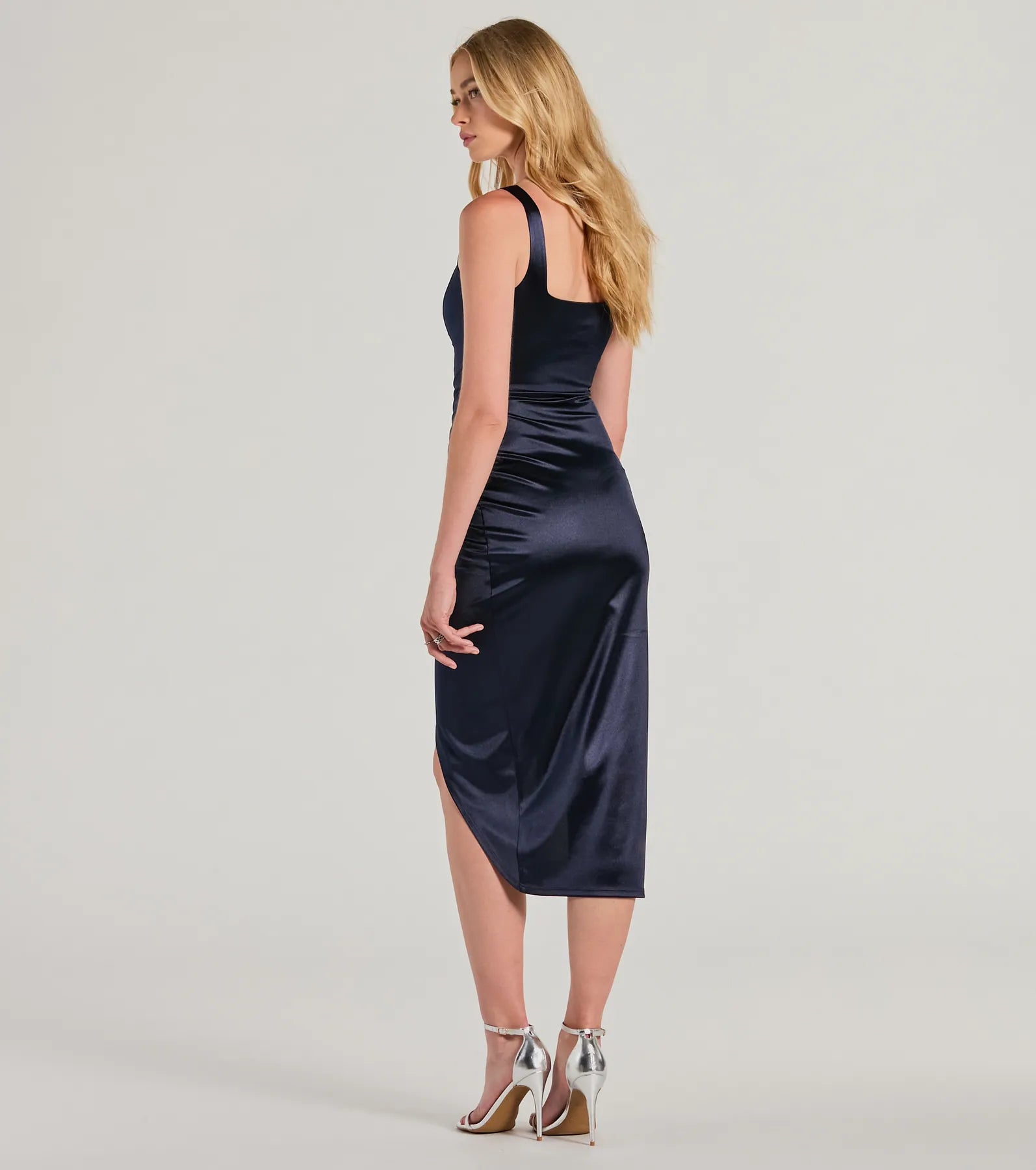 Samantha Formal Satin Midi Dress