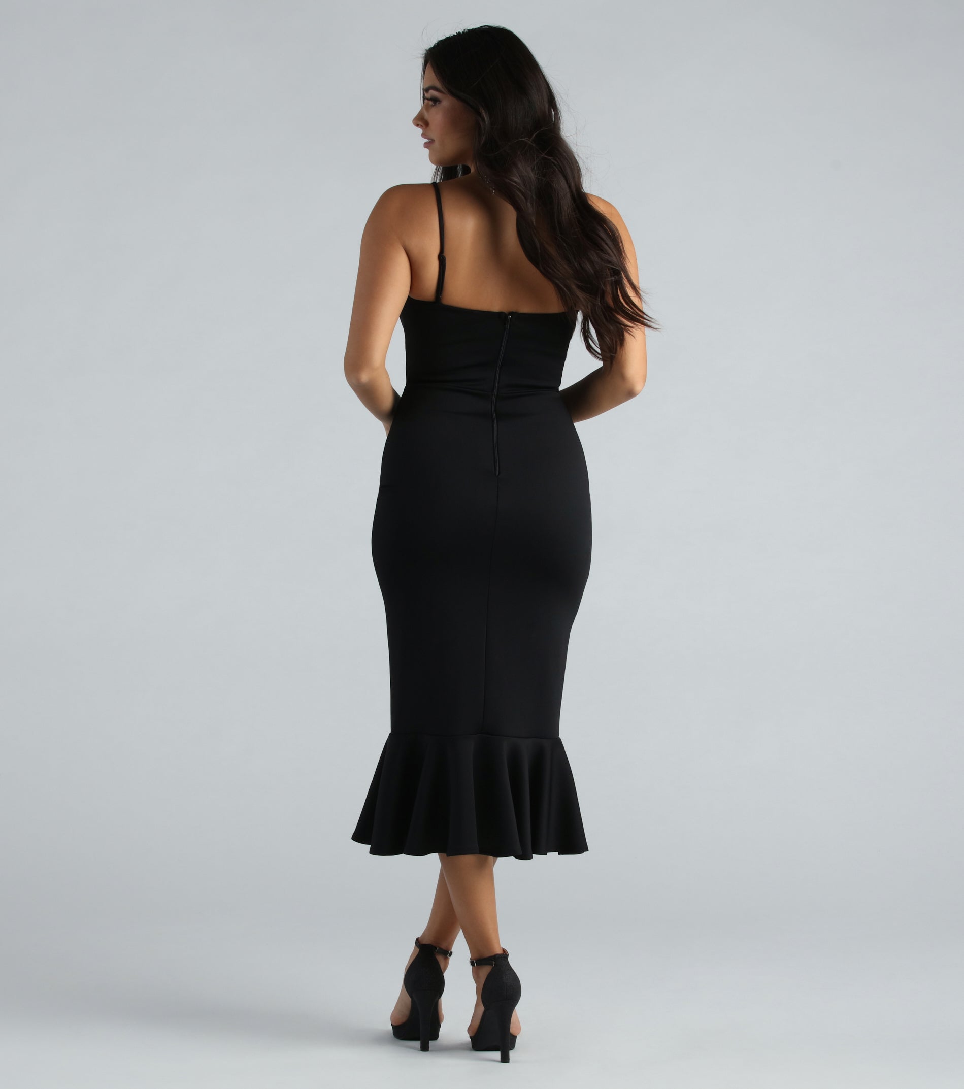 Aleah Formal Trumpet Hem Midi Dress