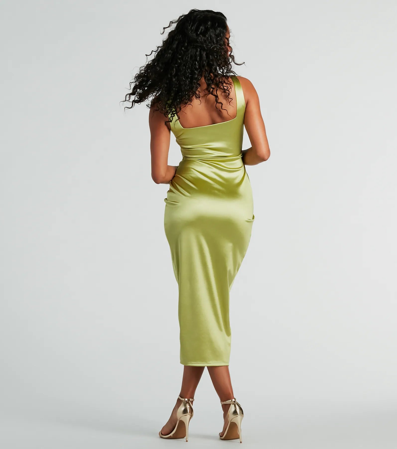 Samantha Formal Satin Midi Dress