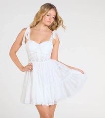 Cathy Sweetheart Corset A-Line Lace Short Dress