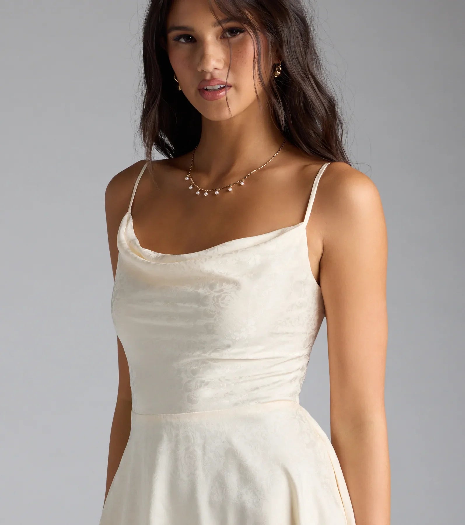 Jianna Floral Satin Short A-Line Dress