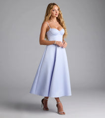 Georgie Sweetheart A-Line Satin Midi Dress