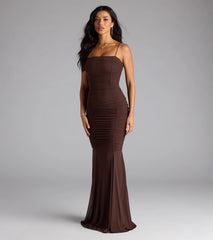 Juliana Ruche Mermaid Mesh Formal Dress