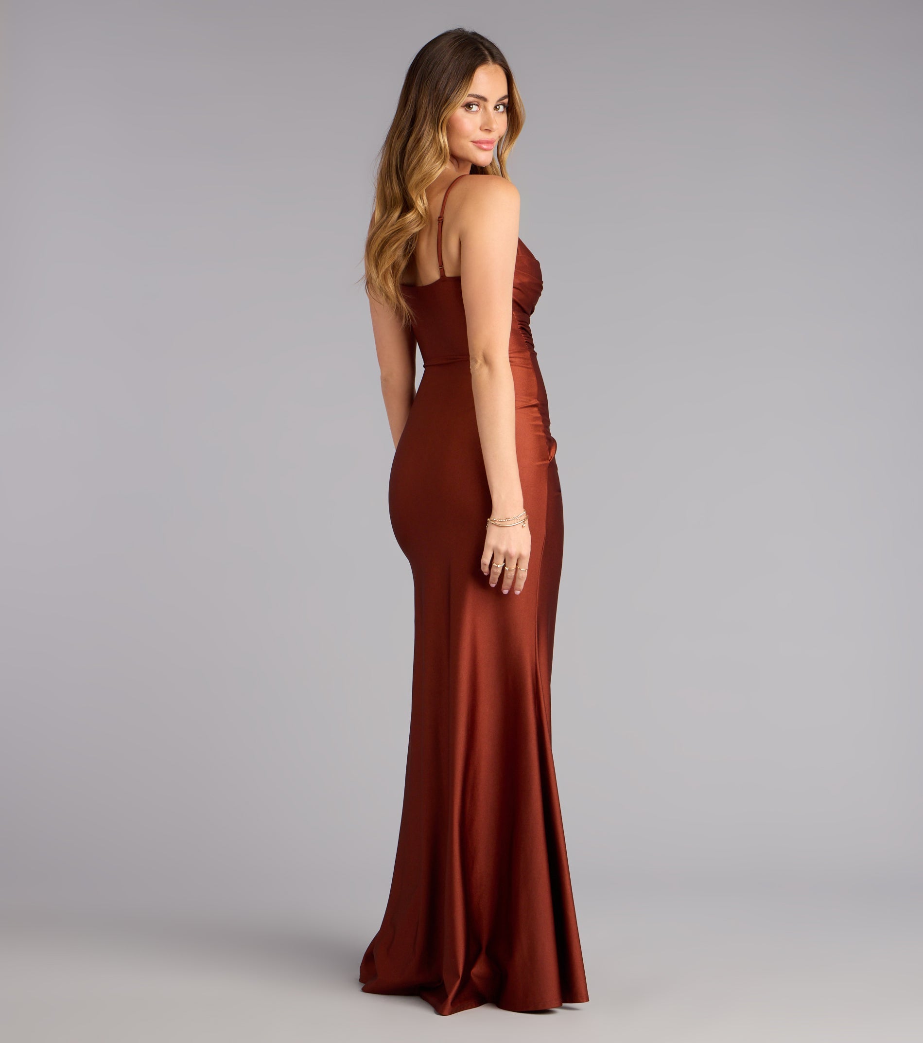 Marcie Cowl Neck Slit Mermaid Formal Dress