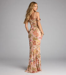 Holly Floral Cold Shoulder Mermaid Formal Dress
