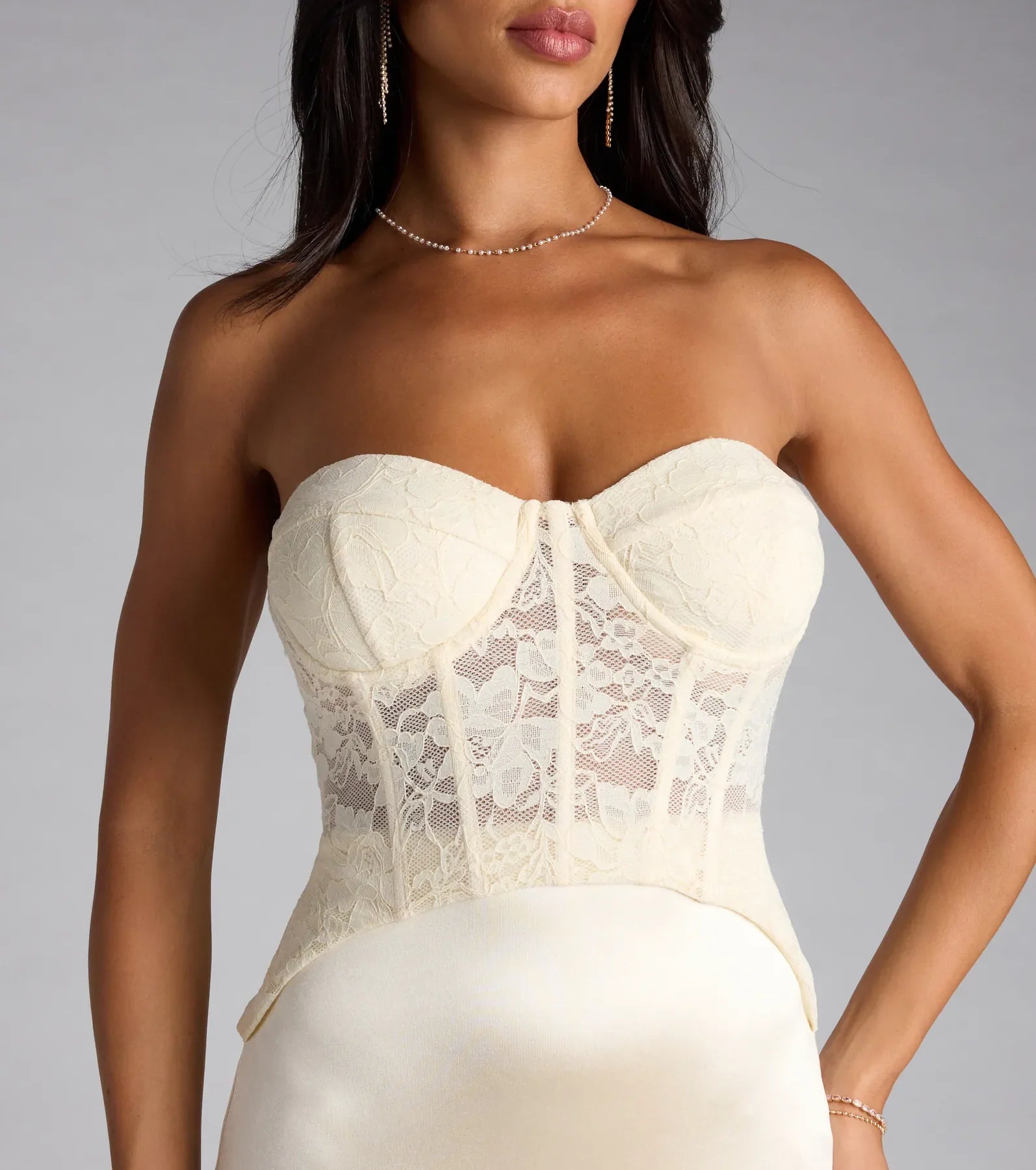 Ciara Lace Corset Satin Mermaid Formal Dress