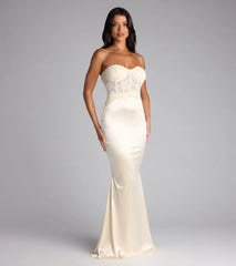 Ciara Lace Corset Satin Mermaid Formal Dress