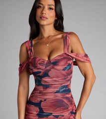 Layla Floral Cold Shoulder Mermaid Formal Dress