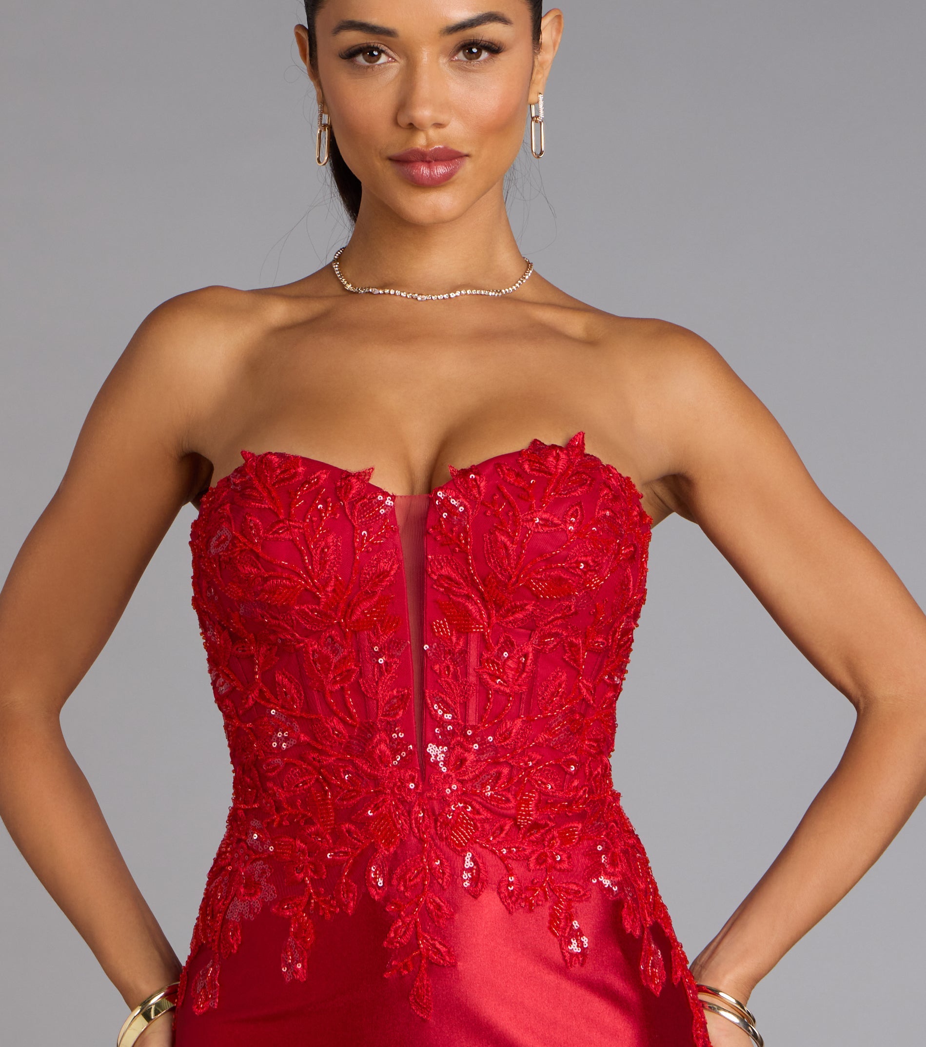 Valeria Satin Lace Corset Mermaid Formal Dress