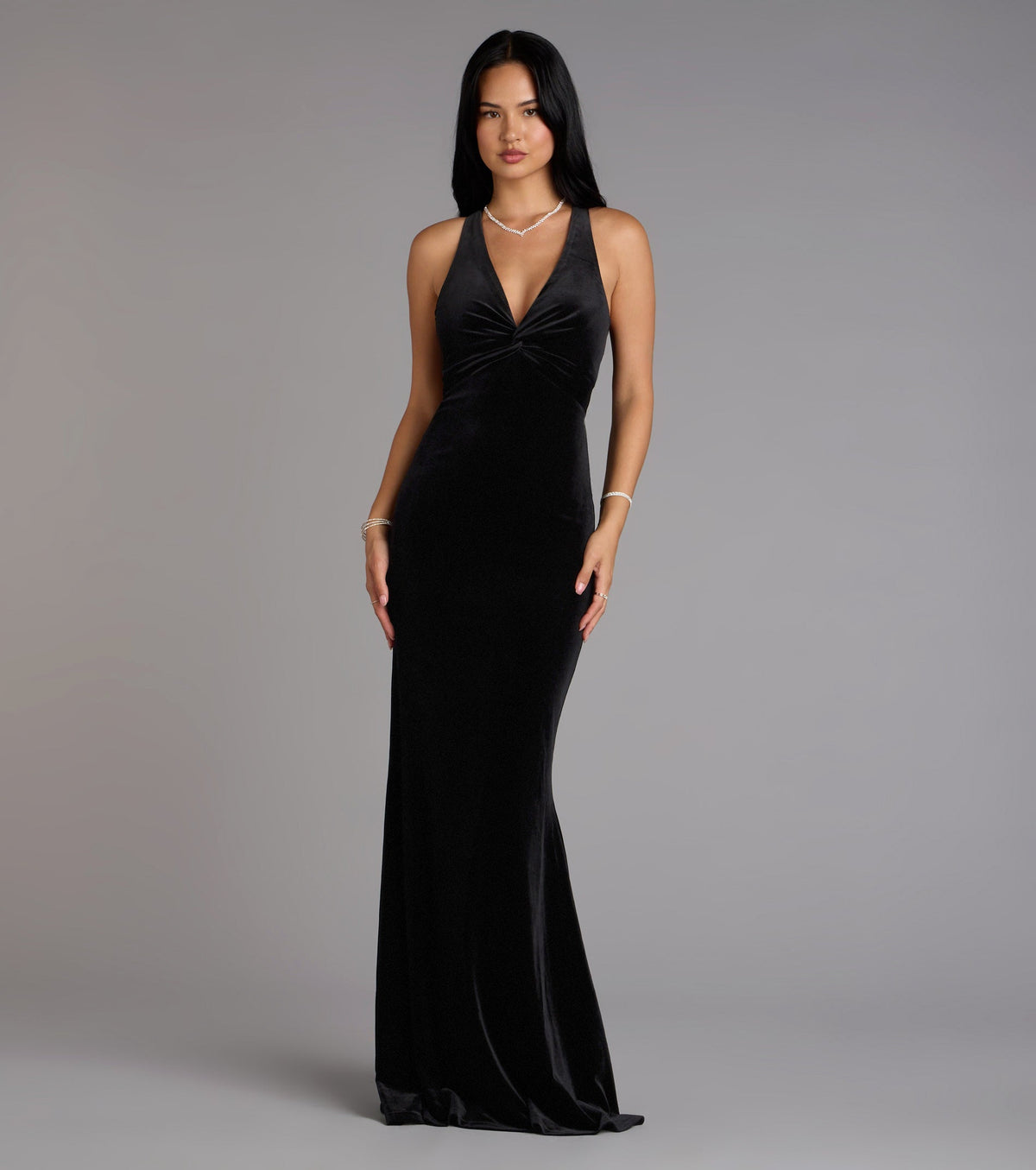 Vivienne Velvet Tie-Back Formal Dress
