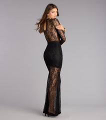 Frances Illusion Lace Bodycon Long Dress