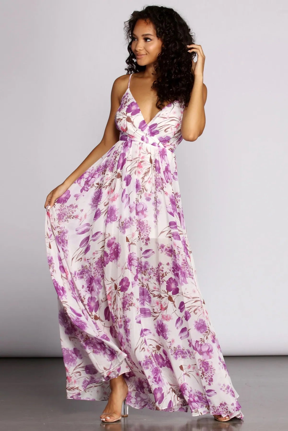 Sally Floral Chiffon Formal Dress