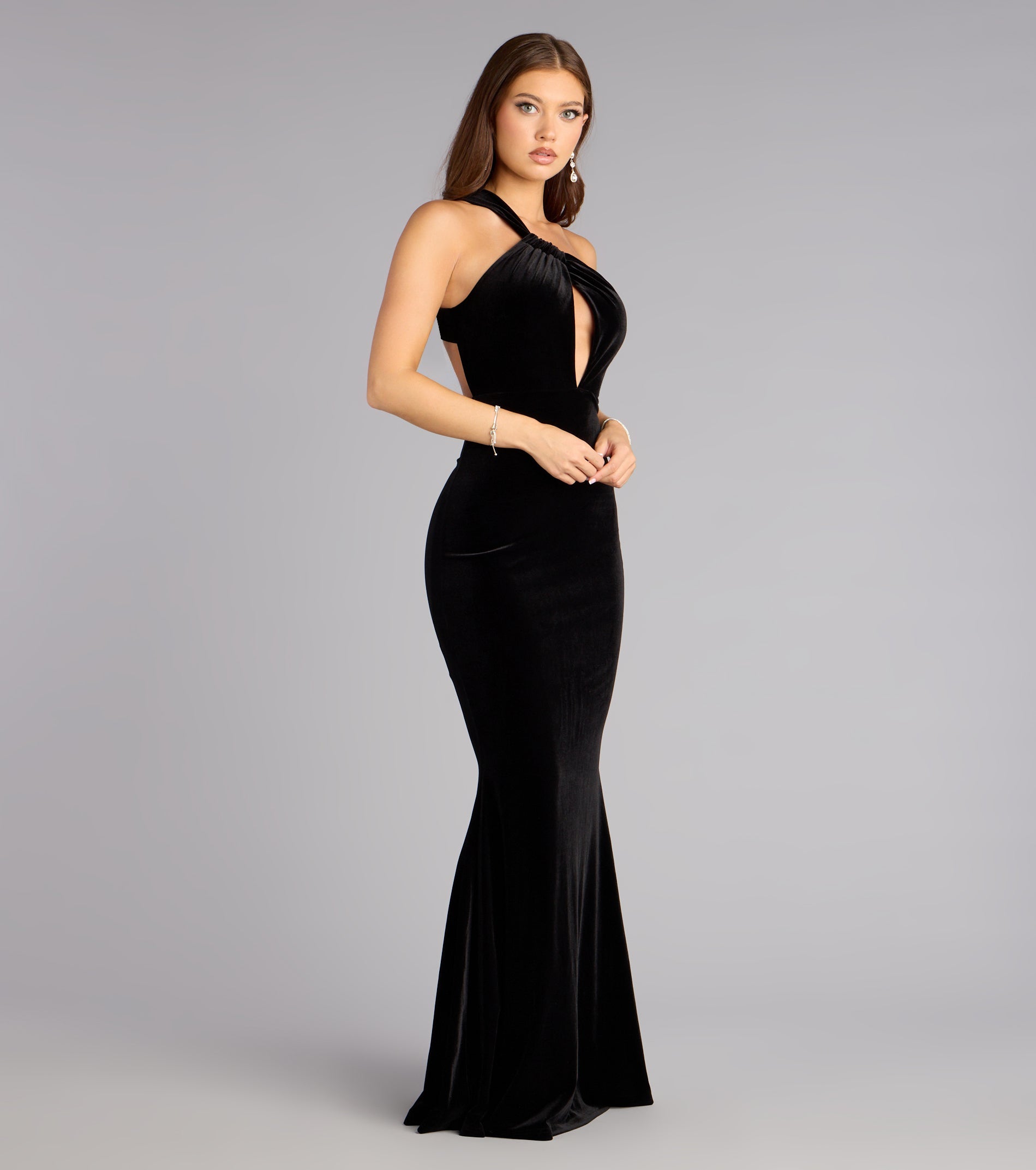 Monica Velvet Cutout Mermaid Formal Dress