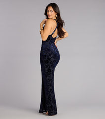 Saphira Floral Velvet Formal Dress